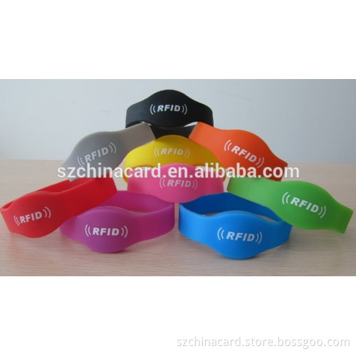 Best selling products LF 125kHz/HF 13.56MHz RFID chip silicone wristband silicon bracelet with logo